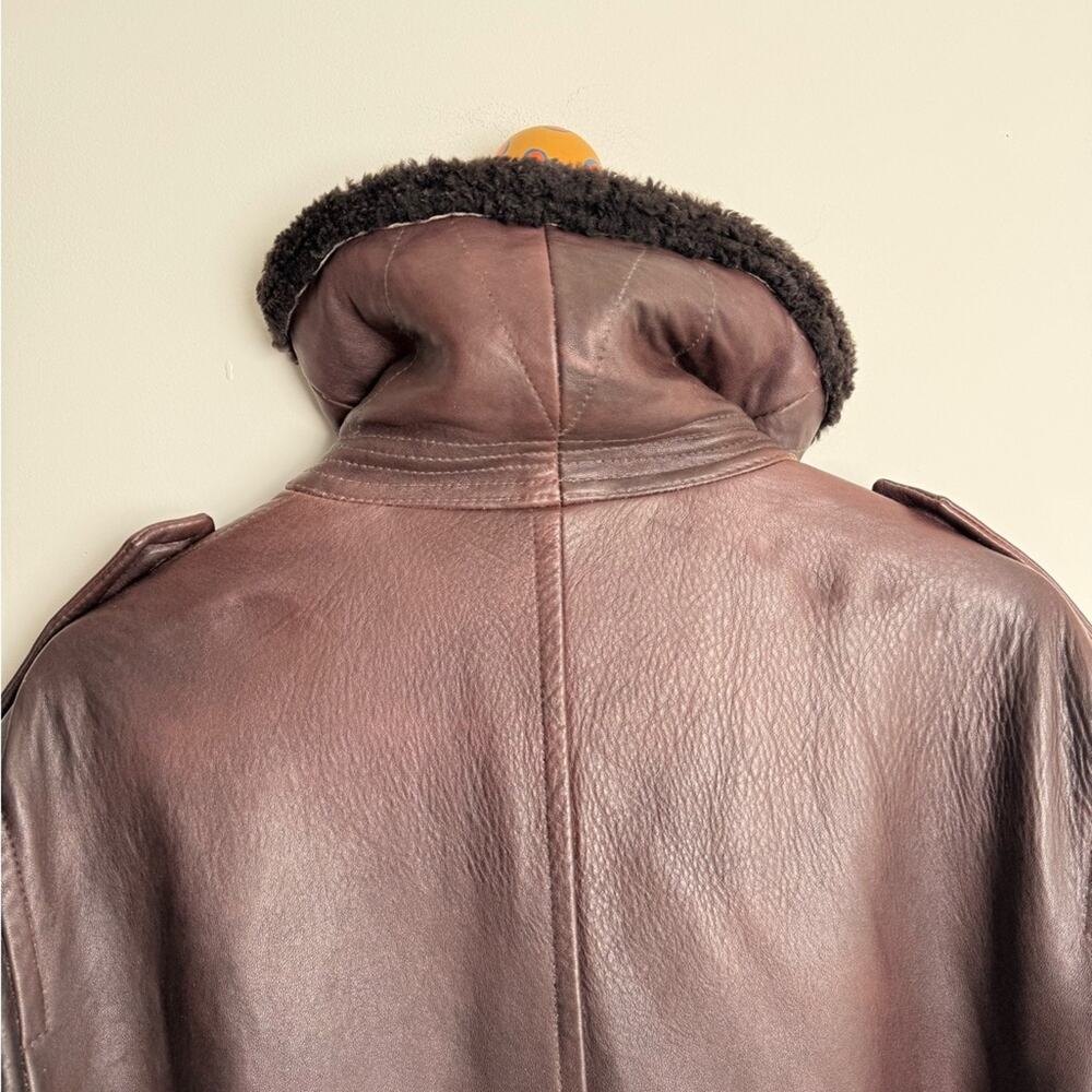 Ralph Lauren Wine Italian lambskin coat with shearling collar - size L $15,000 - Picture 10 of 15
